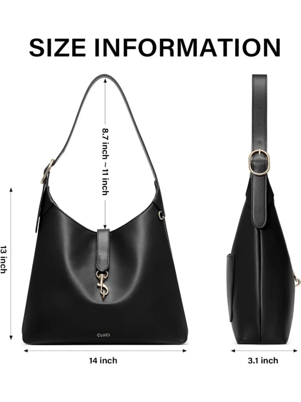 Stylish Slouchy Hobo Bag | Vegan Leather, Adjustable Strap, Lightweight, Medium